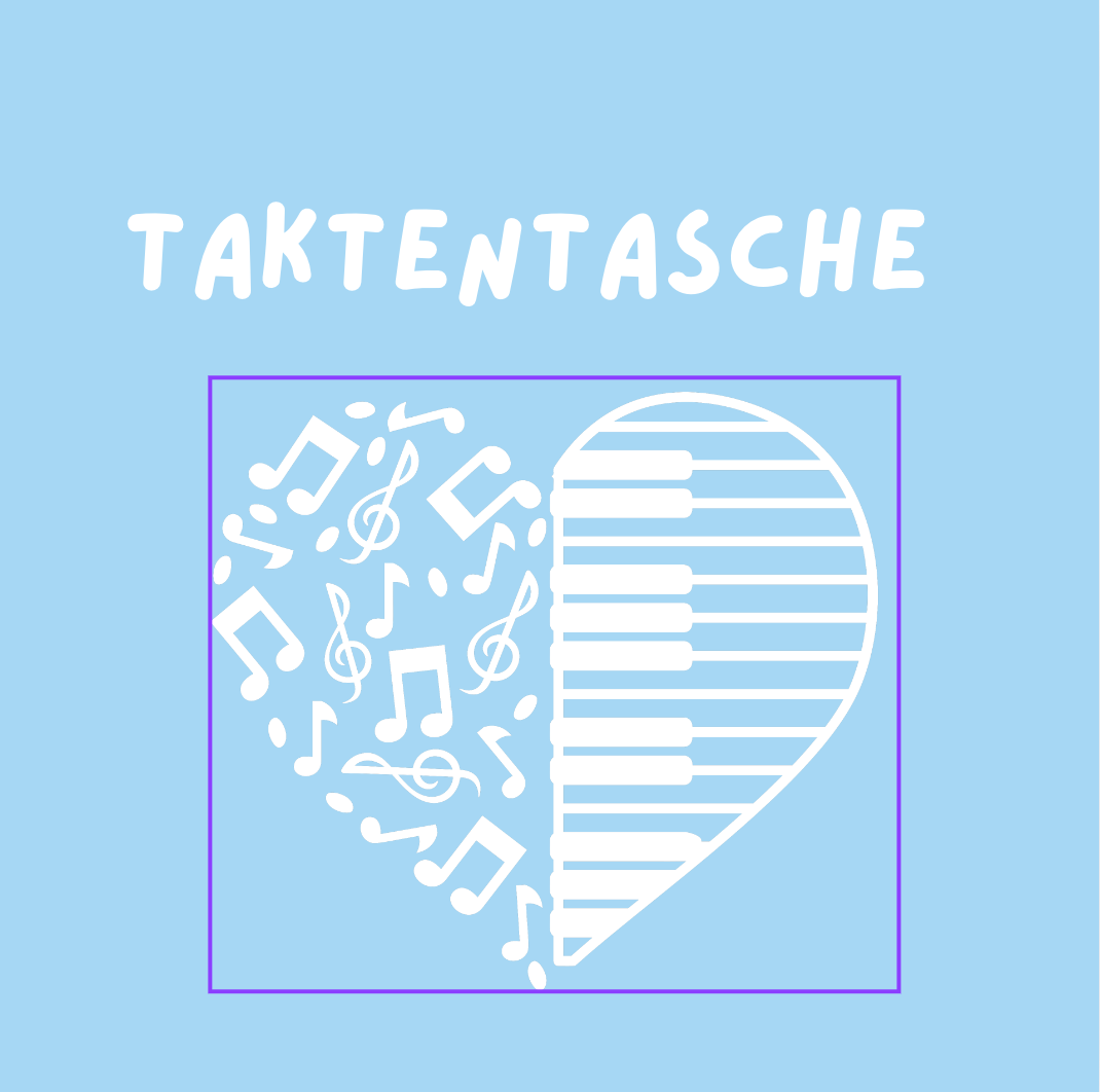 Tasche/ Tote Bag/ Stoffbeutel aus Baumwolle pastell für Noten mit Spruch: Taktentasche