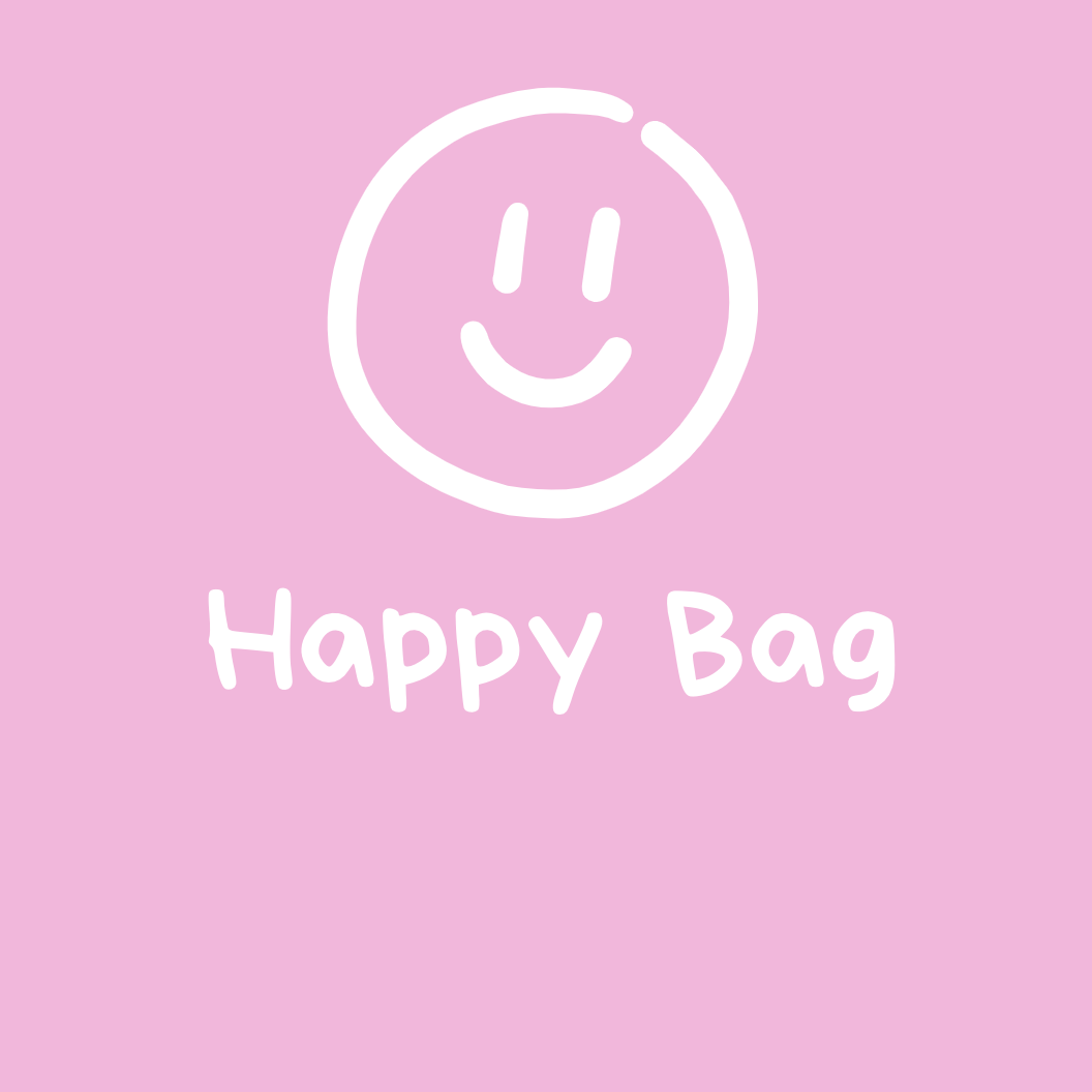 Tasche/ Tote Bag/ Stoffbeutel aus Baumwolle pastell mit Spruch: happy bag