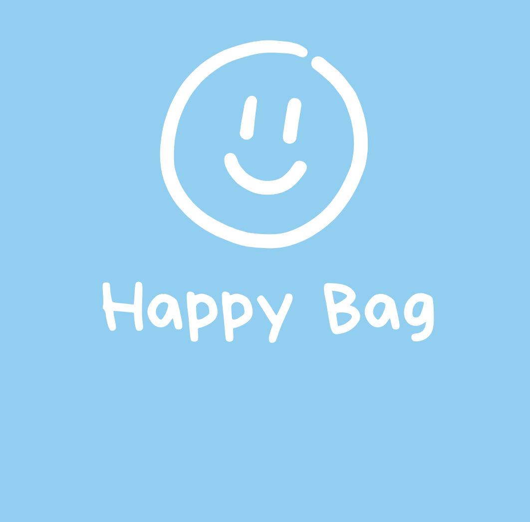 Tasche/ Tote Bag/ Stoffbeutel aus Baumwolle pastell mit Spruch: happy bag