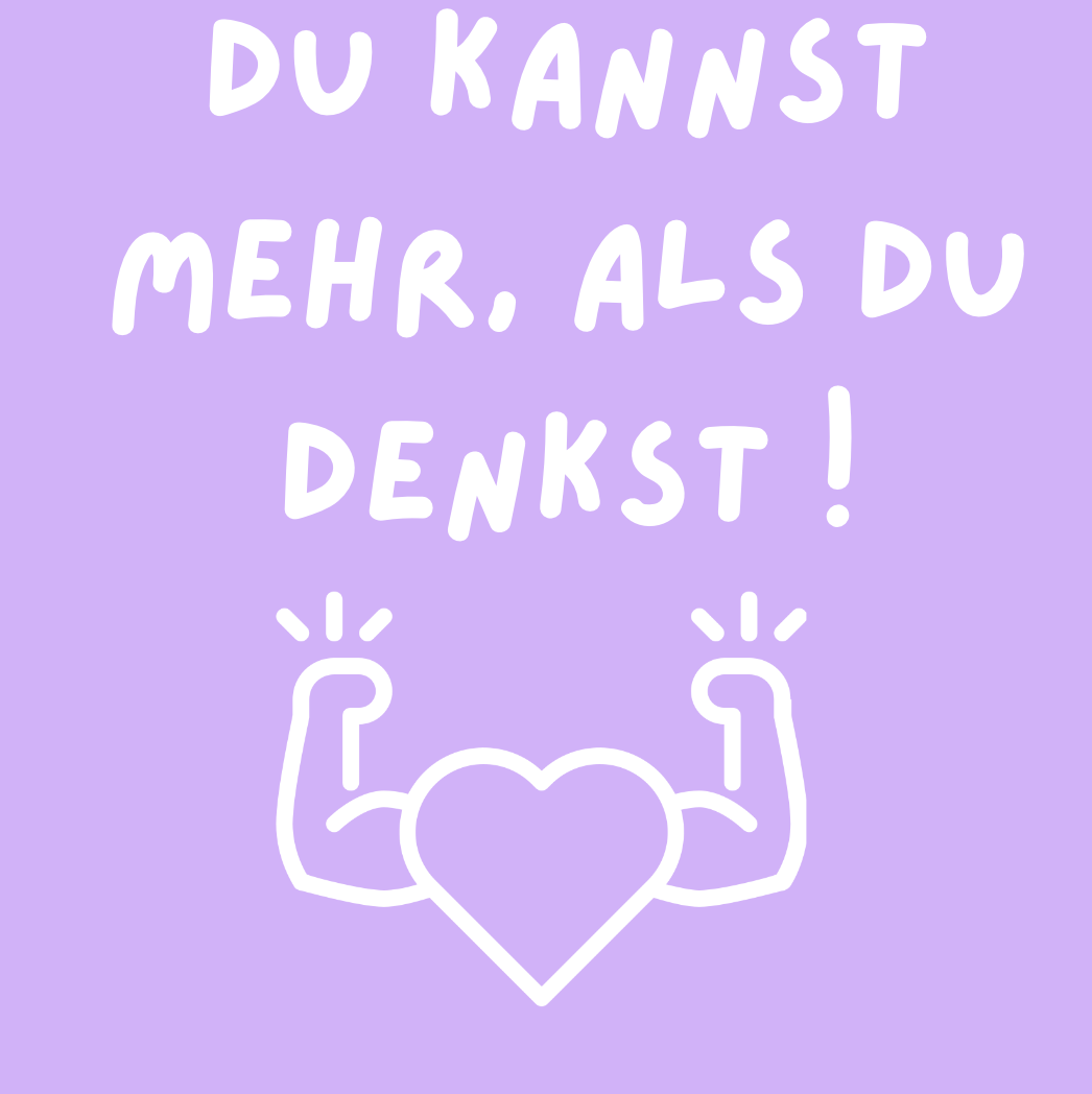 Tasche/ Tote Bag/ Stoffbeutel aus Baumwolle pastell mit Spruch: Du kannst mehr, als du denkst!