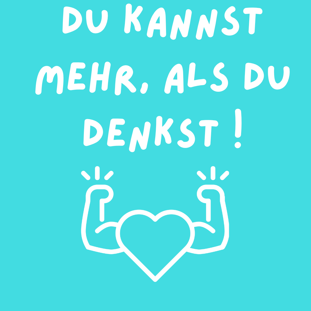 Tasche/ Tote Bag/ Stoffbeutel aus Baumwolle pastell mit Spruch: Du kannst mehr, als du denkst!