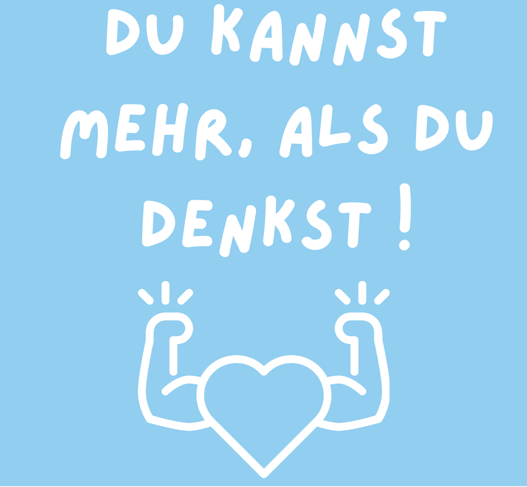 Tasche/ Tote Bag/ Stoffbeutel aus Baumwolle pastell mit Spruch: Du kannst mehr, als du denkst!