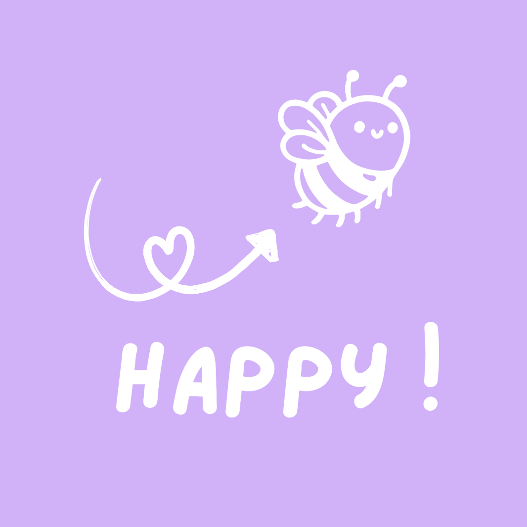 Tasche/ Tote Bag/ Stoffbeutel aus Baumwolle pastell mit Spruch: Be(e) Happy