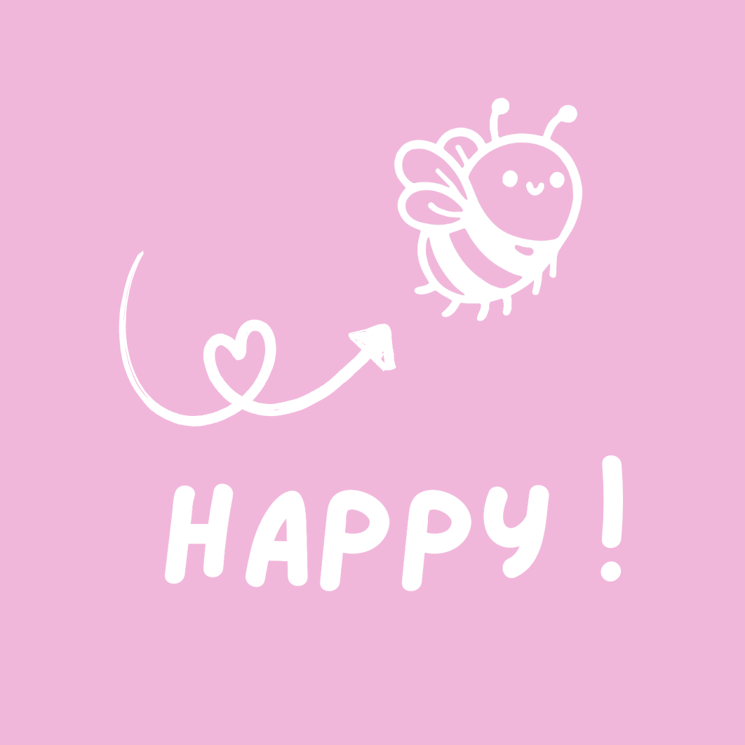 Tasche/ Tote Bag/ Stoffbeutel aus Baumwolle pastell mit Spruch: Be(e) Happy