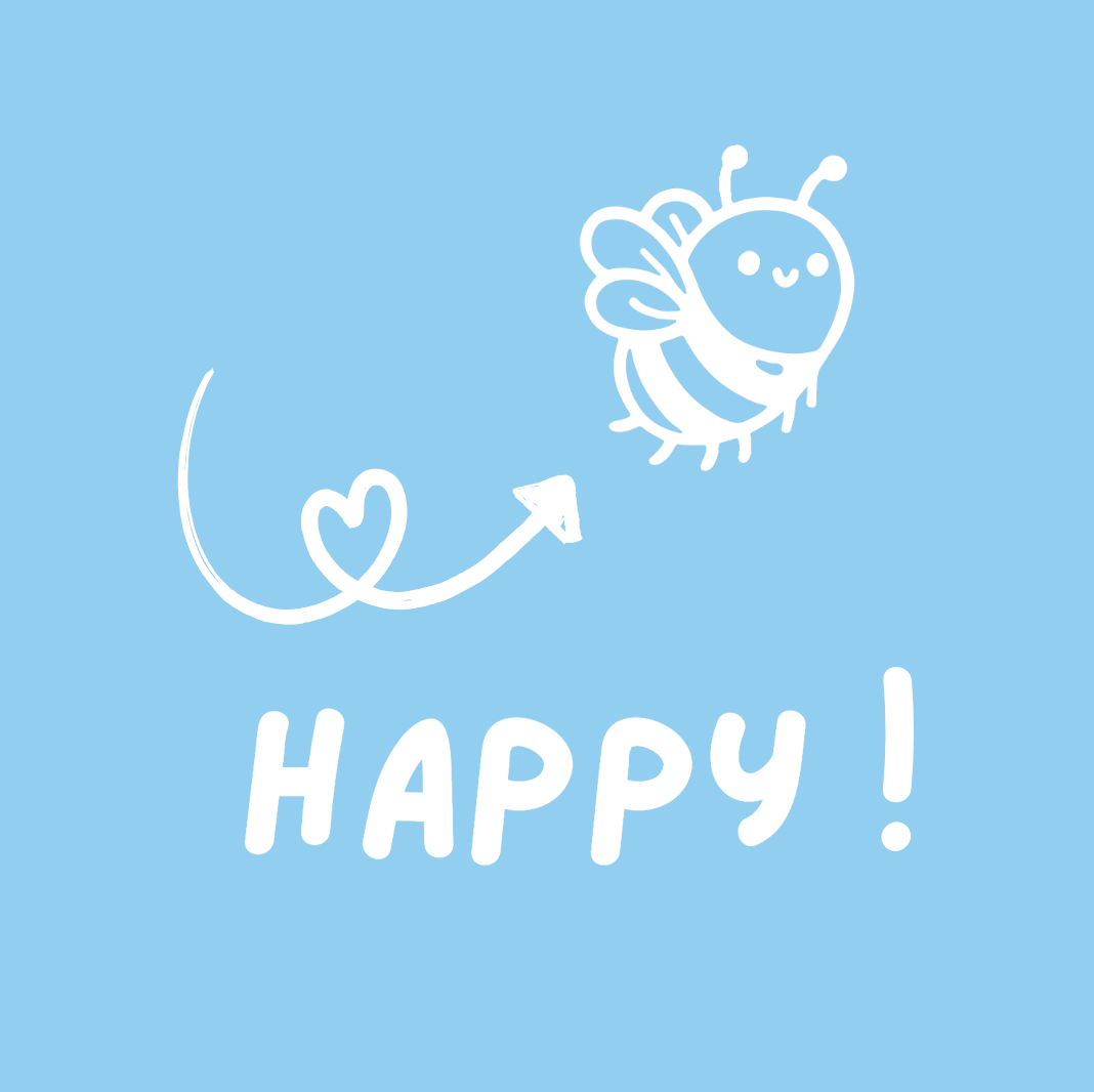 Tasche/ Tote Bag/ Stoffbeutel aus Baumwolle pastell mit Spruch: Be(e) Happy