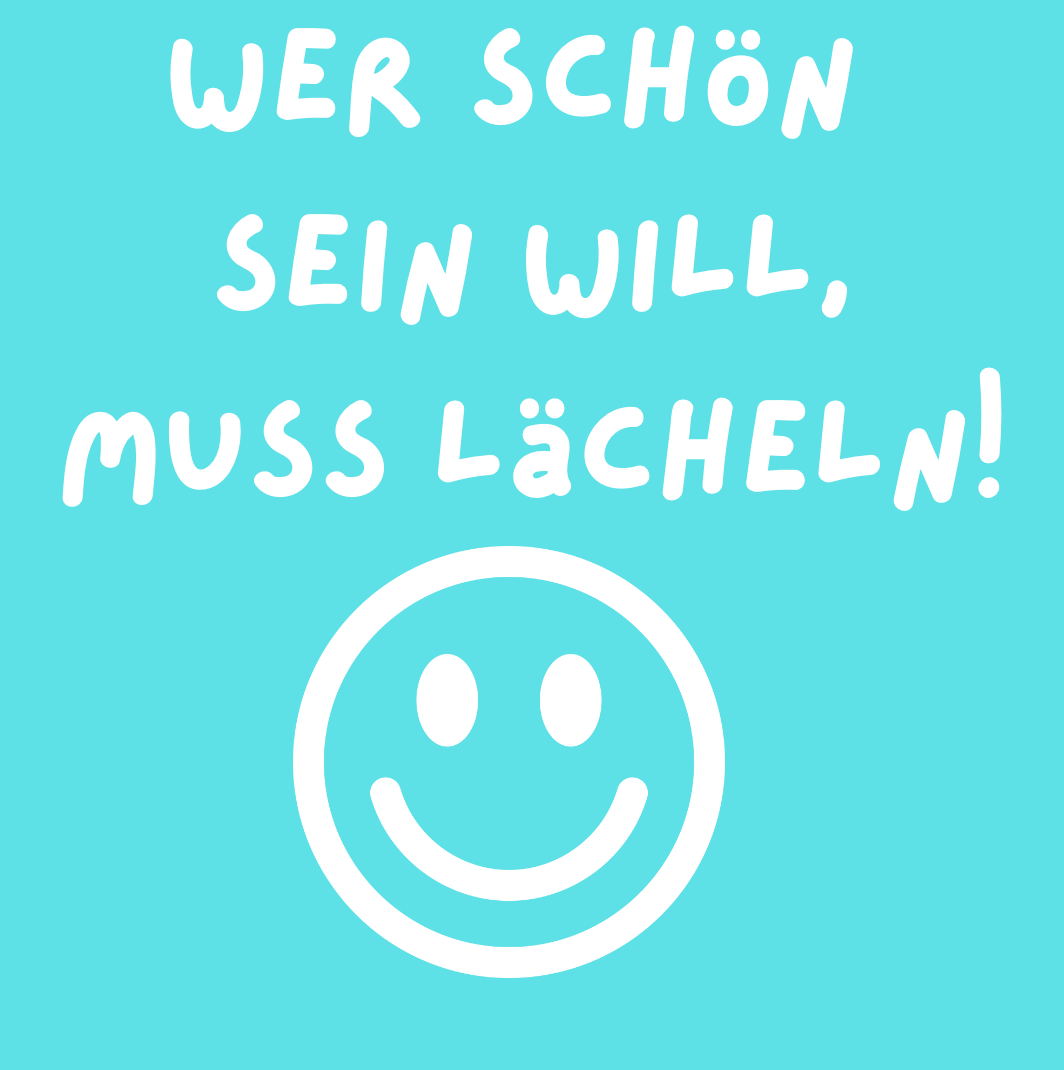 Tasche/ Tote bag/ Stoffbeutel aus Baumwolle pastell mit Spruch: Wer schön sein will, muss lächeln