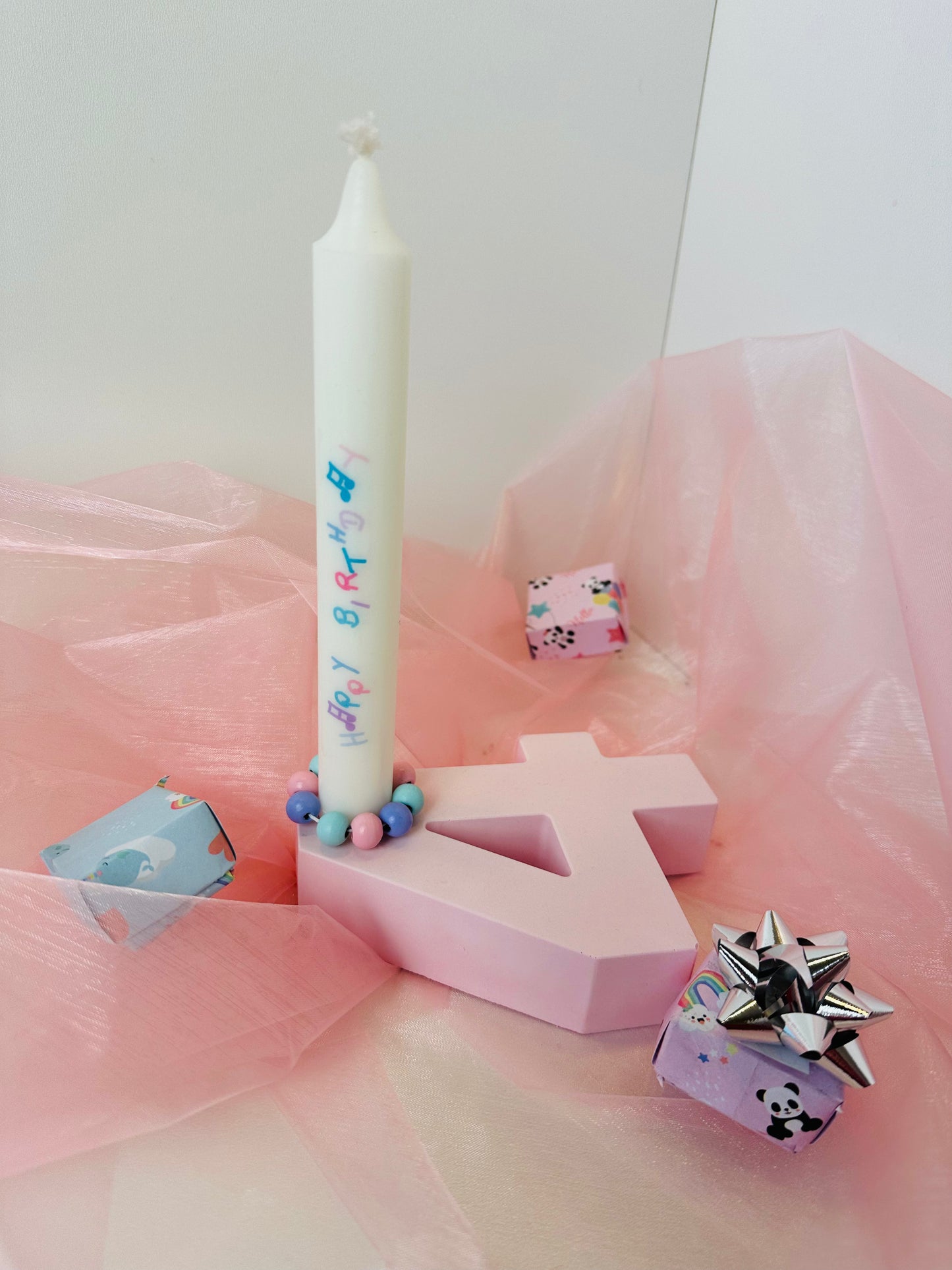 Kerzenhalter/ Kerzenständer Zahl 4 für Stabkerzen