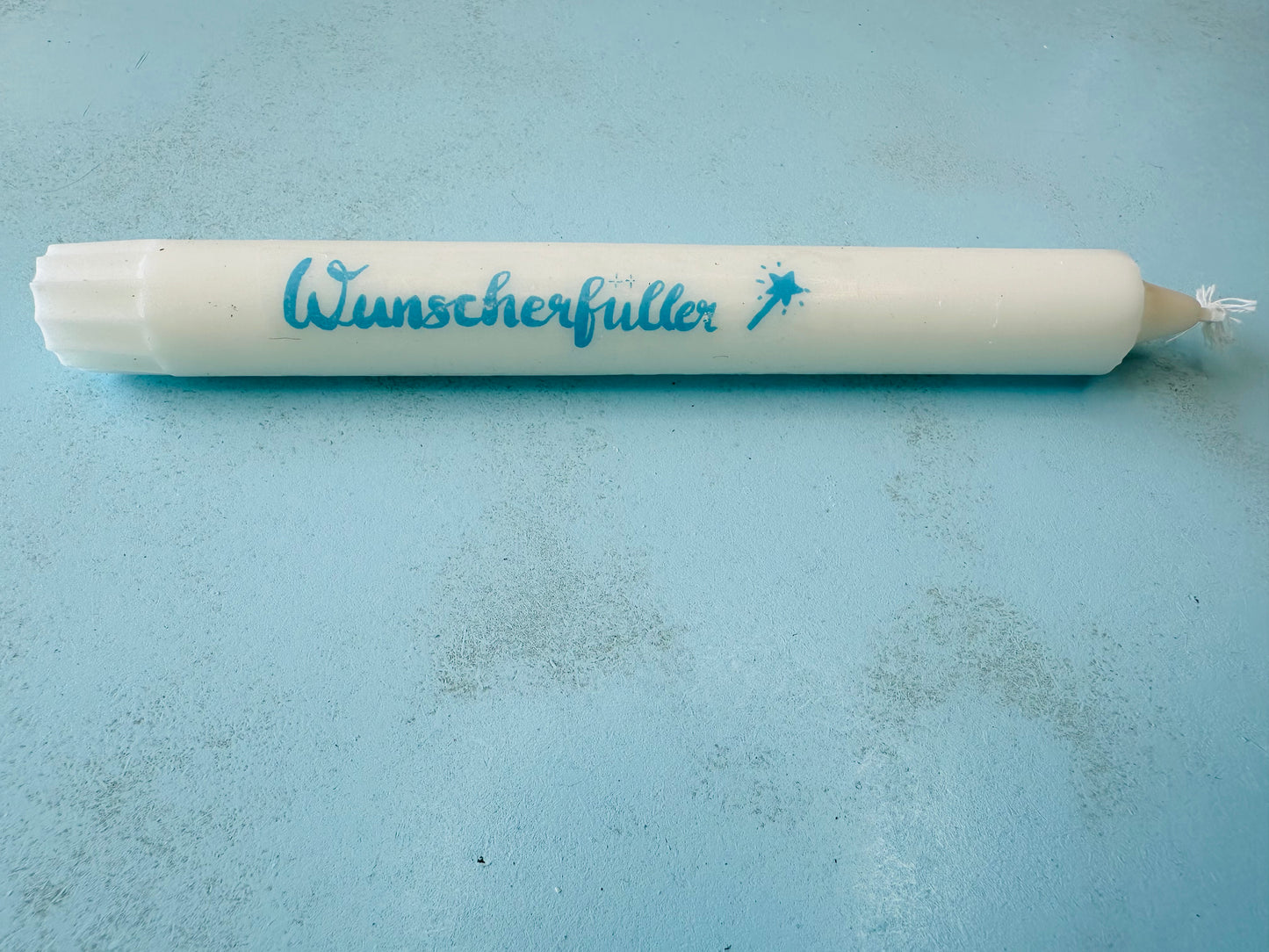 selbst gestaltete Kerze mit Spruch Wunscherfüller handmade Geschenkidee Geburtstagsgeschenk