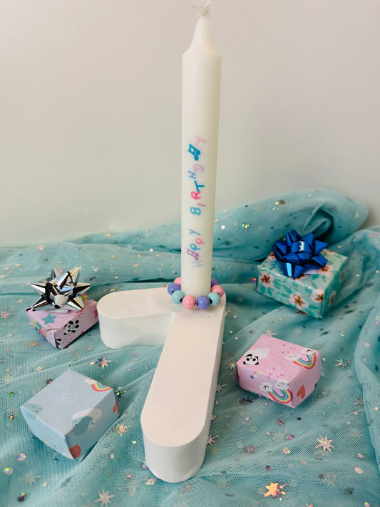 Kerzenhalter/ Kerzenständer Zahl 7 für Stabkerzen