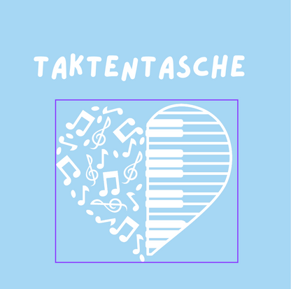 Tasche/ Tote Bag/ Stoffbeutel aus Baumwolle pastell für Noten mit Spruch: Taktentasche