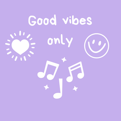 Tasche/ Tote Bag/ Stoffbeutel aus Baumwolle pastell mit Spruch: Good vibes only