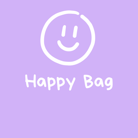 Tasche/ Tote Bag/ Stoffbeutel aus Baumwolle pastell mit Spruch: happy bag