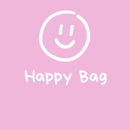 Tasche/ Tote Bag/ Stoffbeutel aus Baumwolle pastell mit Spruch: happy bag