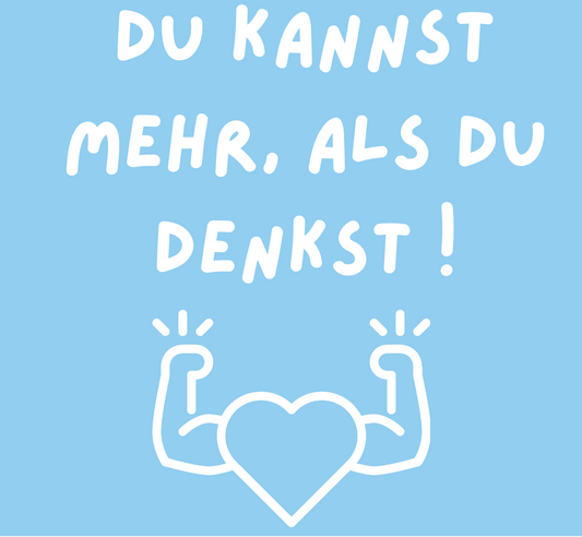 Tasche/ Tote Bag/ Stoffbeutel aus Baumwolle pastell mit Spruch: Du kannst mehr, als du denkst!