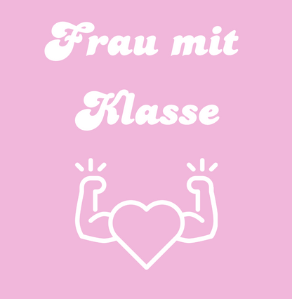 Tasche/ Tote Bag/ Stoffbeutel aus Baumwolle pastell mit Spruch für Lehrerinnen: Frau mit Klasse