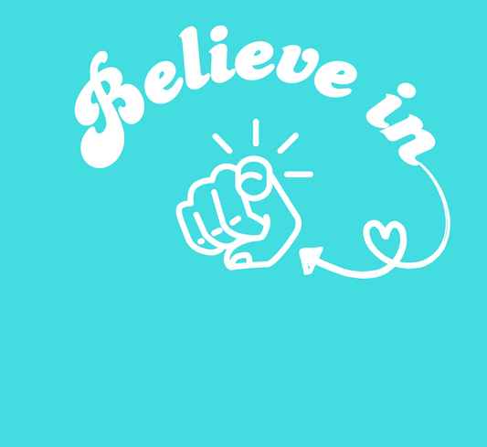 Tasche/ Tote Bag/ Stoffbeutel aus Baumwolle pastell mit Spruch: believe in yourself