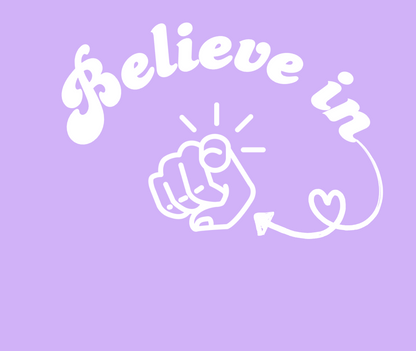 Tasche/ Tote Bag/ Stoffbeutel aus Baumwolle pastell mit Spruch: believe in yourself