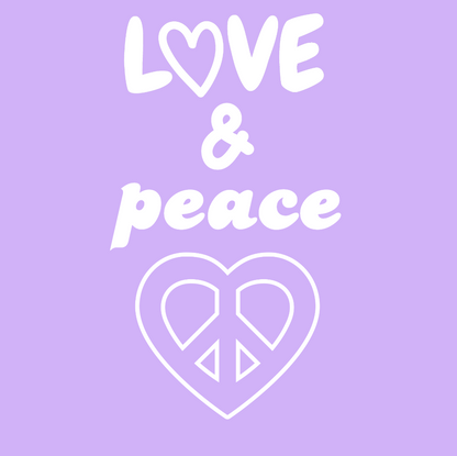 Tasche/ Tote Bag/ Stoffbeutel aus Baumwolle pastell mit Spruch: love & peace