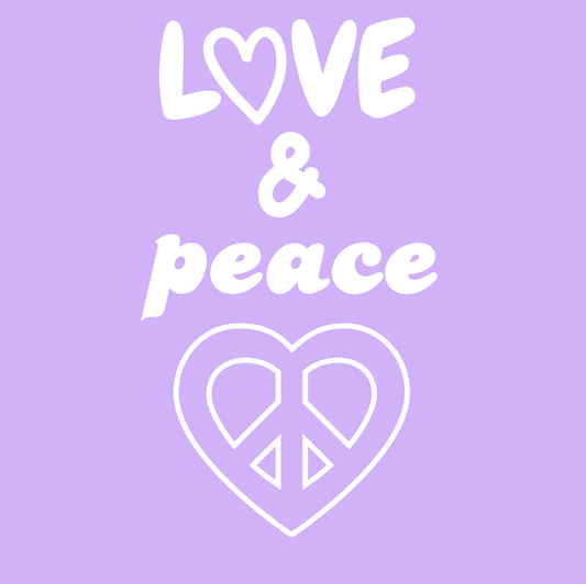 Tasche/ Tote Bag/ Stoffbeutel aus Baumwolle pastell mit Spruch: love & peace