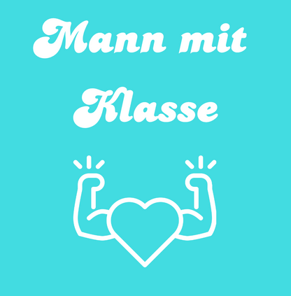 Tasche/ Tote Bag/ Stoffbeutel aus Baumwolle pastell mit Spruch für Lehrer: Mann mit Klasse