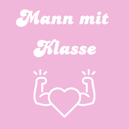 Tasche/ Tote Bag/ Stoffbeutel aus Baumwolle pastell mit Spruch für Lehrer: Mann mit Klasse