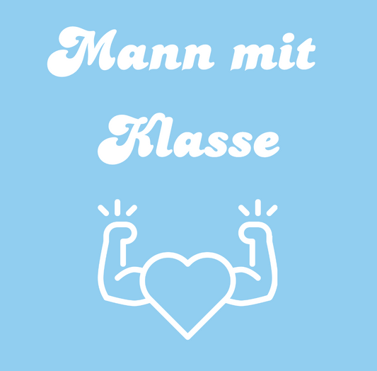 Tasche/ Tote Bag/ Stoffbeutel aus Baumwolle pastell mit Spruch für Lehrer: Mann mit Klasse