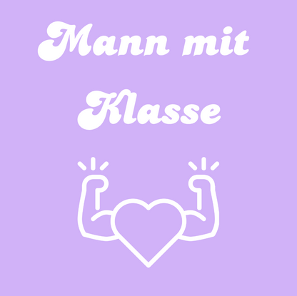 Tasche/ Tote Bag/ Stoffbeutel aus Baumwolle pastell mit Spruch für Lehrer: Mann mit Klasse