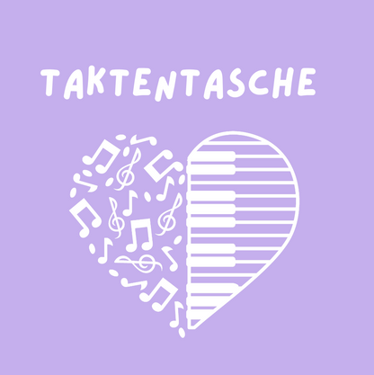 Tasche/ Tote Bag/ Stoffbeutel aus Baumwolle pastell für Noten mit Spruch: Taktentasche