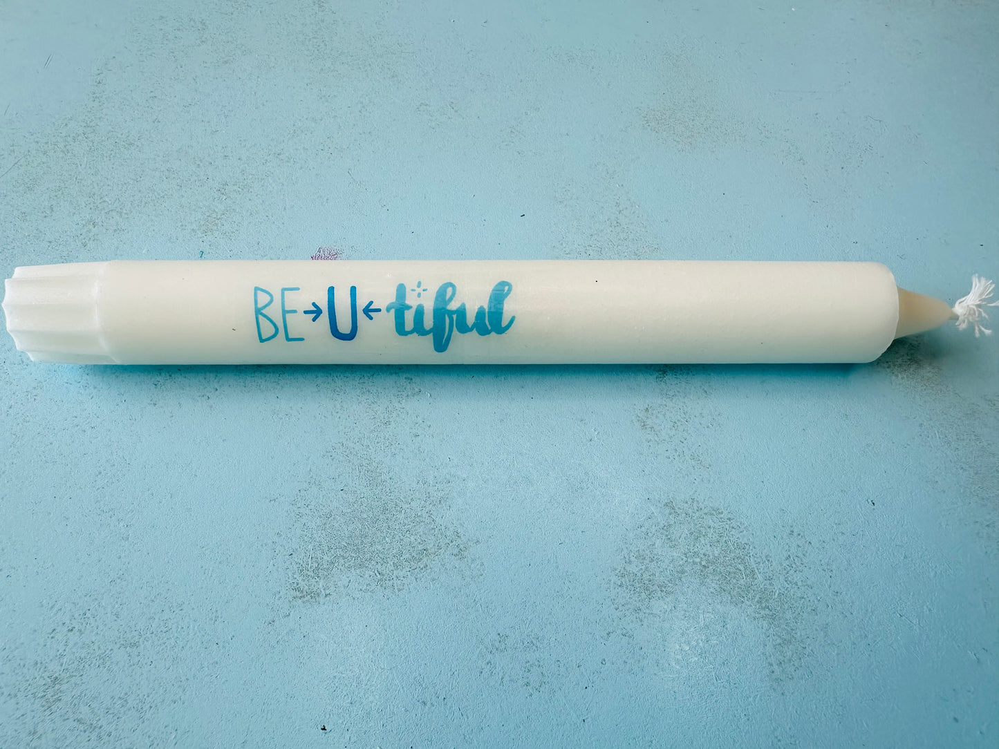 Kerze mit Spruch beautiful Be U tiful be you