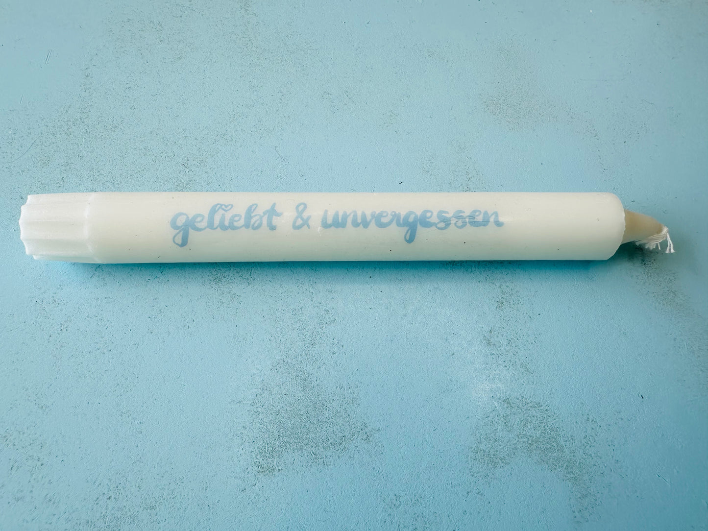 Kerze mit Spruch geliebt und unvergessen Trauerkerze Gedenkkerze