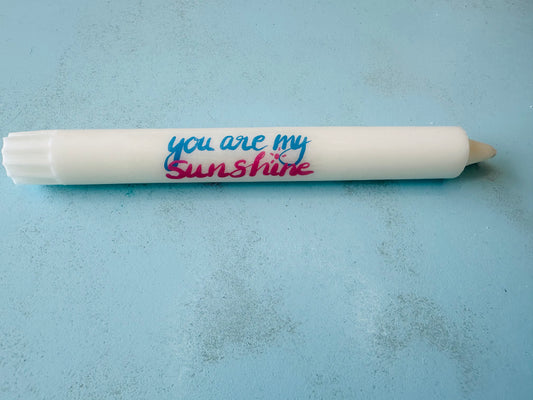Kerze mit Spruch you are my sunshine