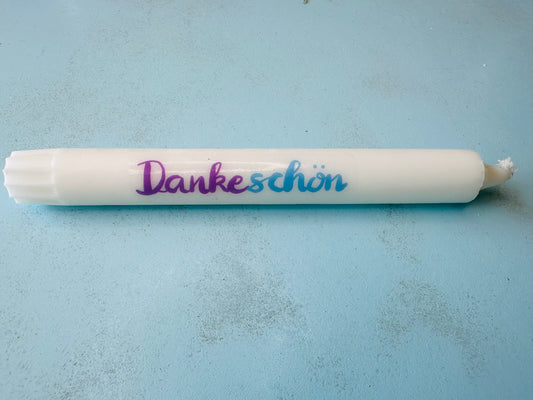 Kerze mit Spruch Dankeschön